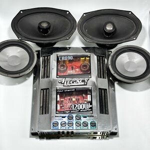American Legacy Series 2 LA890 1200W 4-Channel Amplifier and Speakers Set